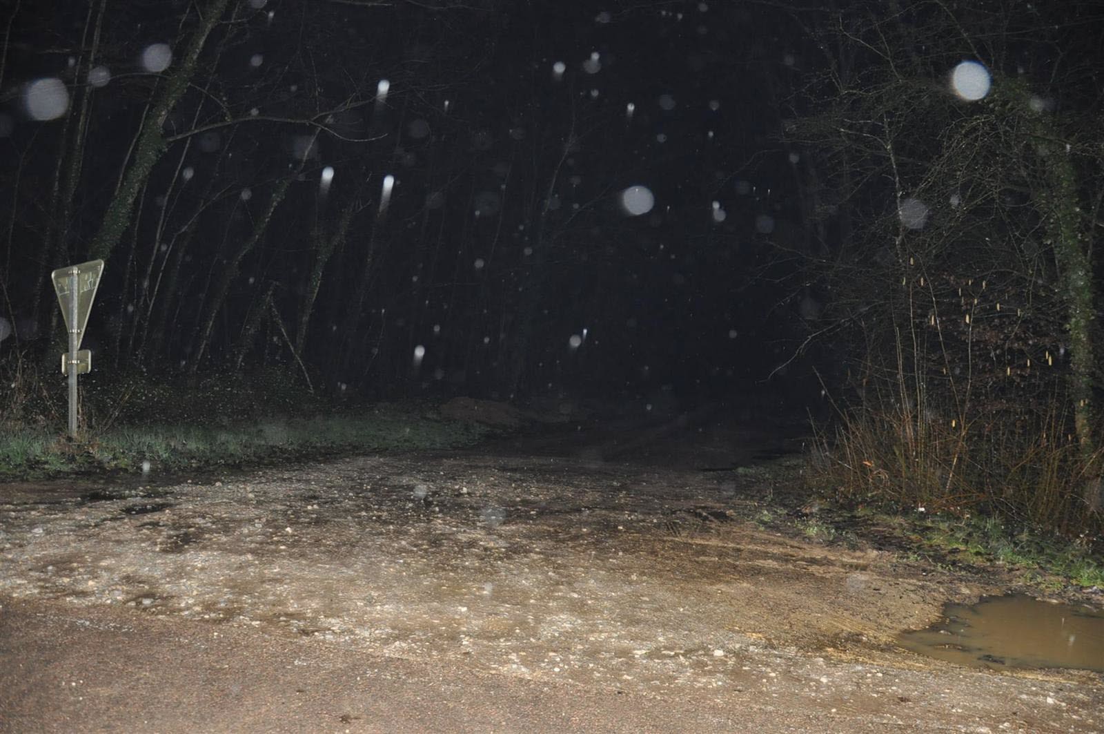 C'est ici, sur ce chemin de terre à Rully, près de la D906 (ex-RN6), que Dorothée Nnomo-Rey a été retrouvée morte le 12 mars 2011 dans sa camionnette.